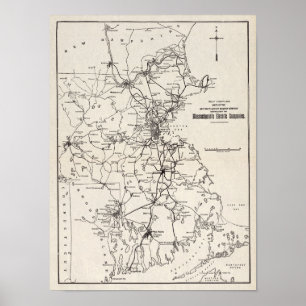 Karte 1913 der Lehigh Valley Transit Company Poster