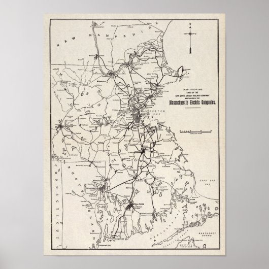 Karte 1913 der Lehigh Valley Transit Company Poster (Vorne)