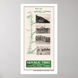 Karte 1914, Tonopah und heißes Nebenflussgipfel Poster