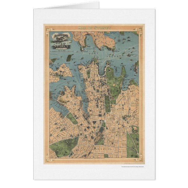 Karte 1922 Sydneys Australien (Vorne)