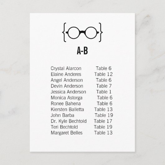Karte 1 Geeky-Brille Sitzkarte Postkarte v1 (Vorderseite)