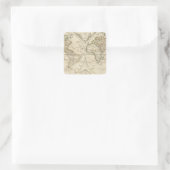 Karte 2 quadratischer aufkleber (Tasche)