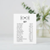 Karte 9B Geeky Glasses Seating Chart Postcard v1 (Stehend Vorderseite)