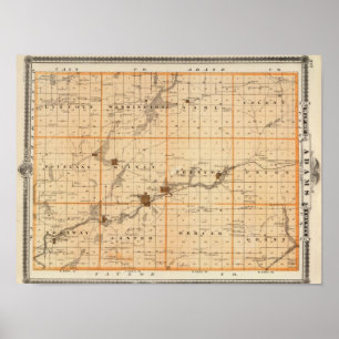 Karte Adams Landkreis, Staat von Iowa Poster