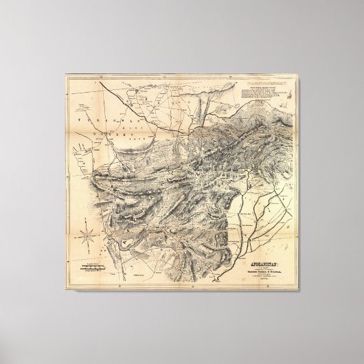 Karte Afghanistans (1879) Leinwanddruck (Vorderseite)