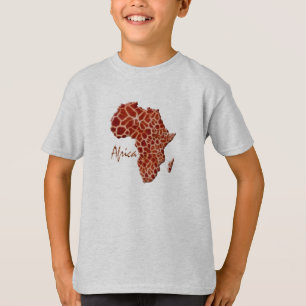 Karte AFRICA L'Afrique Giraffe Spots Design T-Shirt