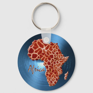 Karte AFRICA Steel-Blue Giraffe Spot Series Schlüsselanhänger