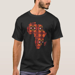 Karte Afrika Dashiki Stamm Print African America T-Shirt