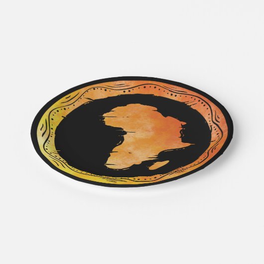 Karte Afrika Pappteller (Schrägansicht)