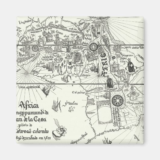 Karte Afrikas | 1500 Magnet (Vorne)