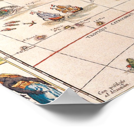 Karte Afrikas 3 Poster (Ecke)