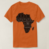Karte Afrikas ethnisches Muster Schwarz und Weiß T-Shirt (Design vorne)