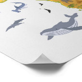 Karte Afrikas | Flora und Fauna Poster (Ecke)