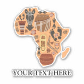 Karte Afrikas mit afrikanischem Kulturerbe Aufkleber (Vorderseite)