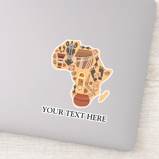 Karte Afrikas mit afrikanischem Kulturerbe Aufkleber (Detail)