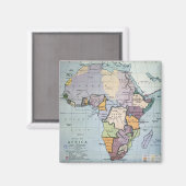 Karte Afrikas mit den Vertragsgrenzen von 1891 Magnet (Vorderseite/Rückseite)