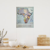 Karte Afrikas mit den Vertragsgrenzen von 1891 Poster (Küche)