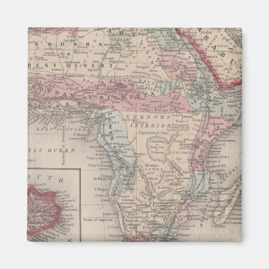 Karte Afrikas mit St Helena Magnet (Vorne)