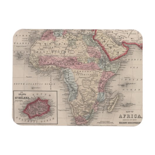 Karte Afrikas mit St Helena Magnet (Horizontal)