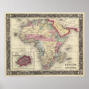 Karte Afrikas Poster