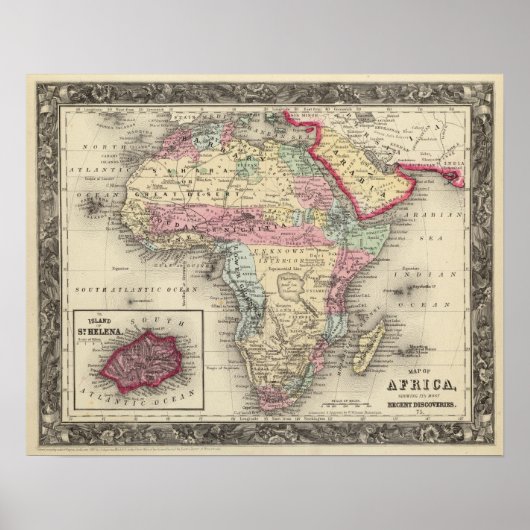 Karte Afrikas Poster (Vorne)
