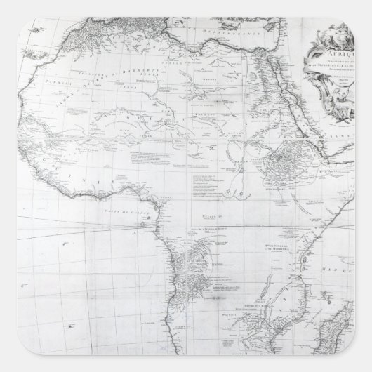 Karte Afrikas Quadratischer Aufkleber (Vorderseite)