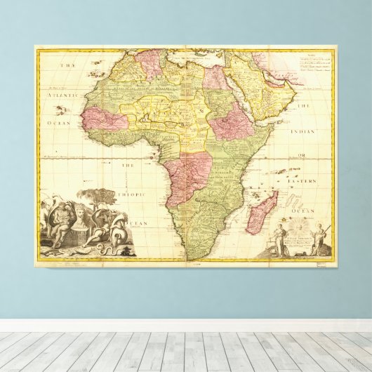 Karte Afrikas von John Senex (1725) Leinwanddruck (Insitu (Holzboden))