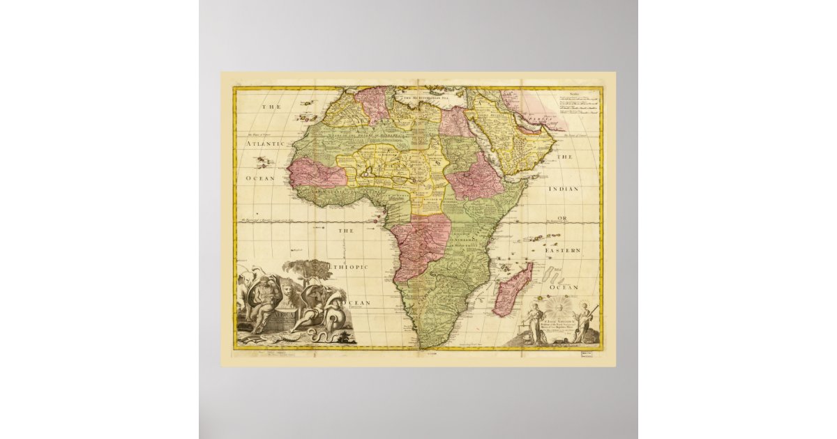 Karte Afrikas Von John Senex 1725 Poster Zazzlede 5052