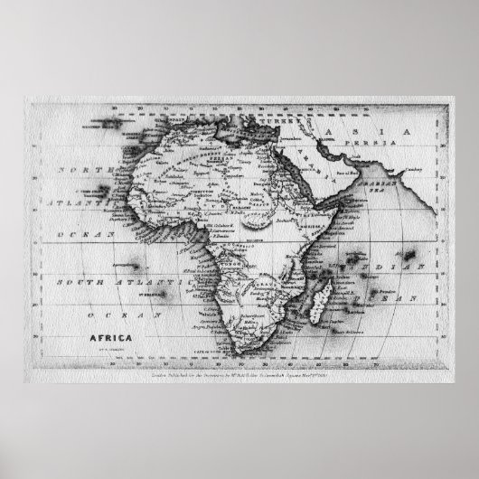 Karte Afrikas | von Thomas Stirling eingraviert Poster (Vorne)