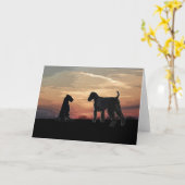 Karte Airedales Terrier (Gelbe Blume)