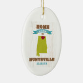Karte Alabamas, Huntsville - Zuhause ist wo Keramik Ornament (Rechts)