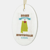 Karte Alabamas, Huntsville - Zuhause ist wo Keramik Ornament (Links)