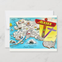 Karte Alaska & USA Postkarte