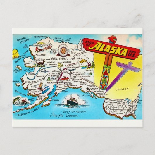Karte Alaska & USA Postkarte (Vorderseite)