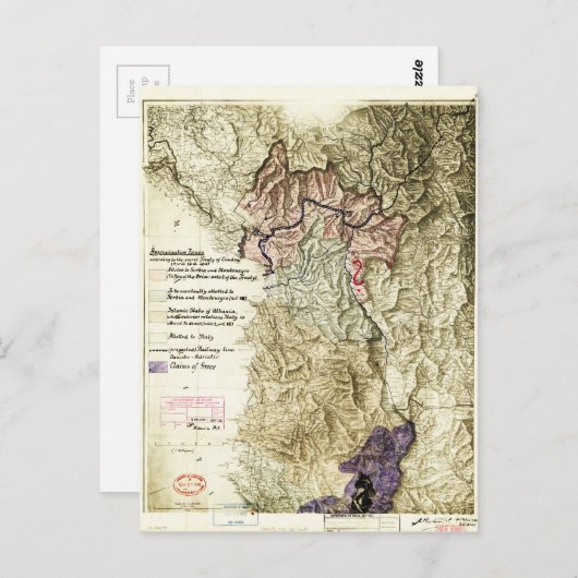 Karte Albaniens aus dem Ersten Weltkrieg (26. Apri (Vorne/Hinten)