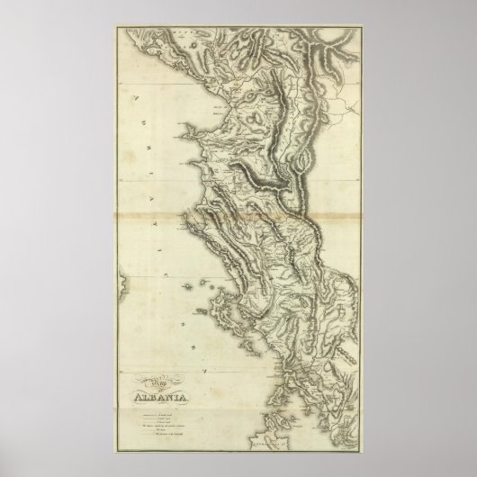 Karte Albaniens Poster (Vorne)