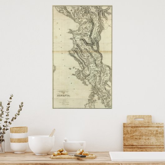 Karte Albaniens Poster (Küche)
