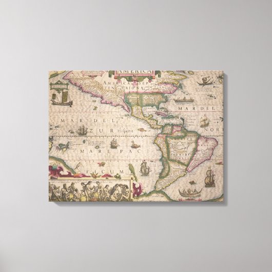 Karte Amerika, vom Mercator 'Atlas', Pub. by Leinwanddruck (Vorderseite)