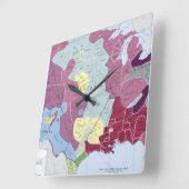 KARTE: AMERIKANISCHE UREINWOHNER QUADRATISCHE WANDUHR (Winkel)