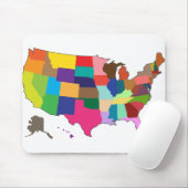 Karte Amerikas in Farben Mousepad (Mit Mouse)