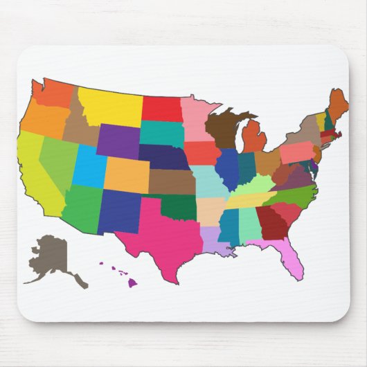 Karte Amerikas in Farben Mousepad (Vorne)