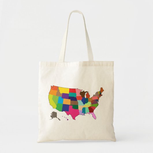 Karte Amerikas in Farben Tragetasche (Vorne)