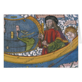 Karte Amerikas mit Explorer Amerigo Vespucci