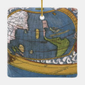 Karte Amerikas mit Explorer Amerigo Vespucci Keramikornament (Rückseite)