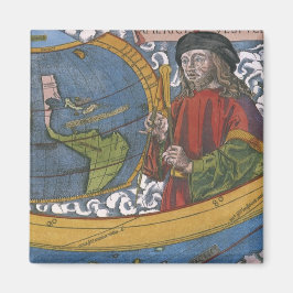 Karte Amerikas mit Explorer Amerigo Vespucci Magnet