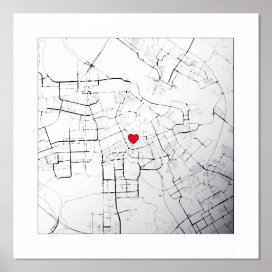 Karte Amsterdam, Niederlande Modernes Elegantes Ge Foliendrucke (Vorderseite)