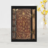 Karte - antikes Buch - Heiliger Patrick (Gelbe Blume)