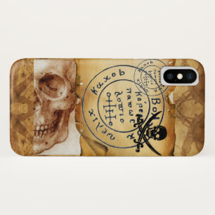 KARTE "ANTIQUE PIRATES", KARTE "SKULL" UND SCHWERT iPhone X HÜLLE