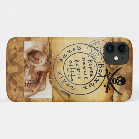 KARTE "ANTIQUE PIRATES", KARTE "SKULL" UND SCHWERT Case-Mate iPhone HÜLLE (Rückseite (Horizontal))