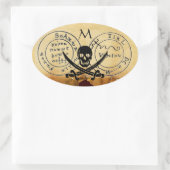 KARTE "ANTIQUE TALISMAN/PIRATES" OVALER AUFKLEBER (Tasche)